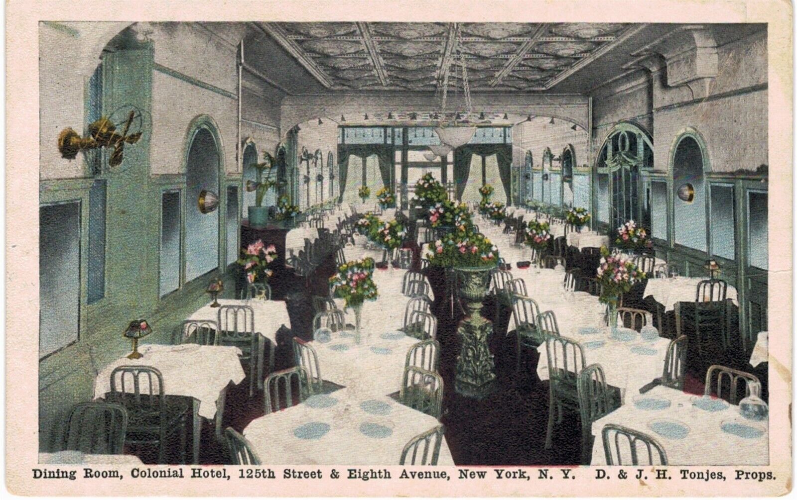 New York City Hotel Colonial 125th 8th Avenue Interior Dining Tonjes Prop 1930 