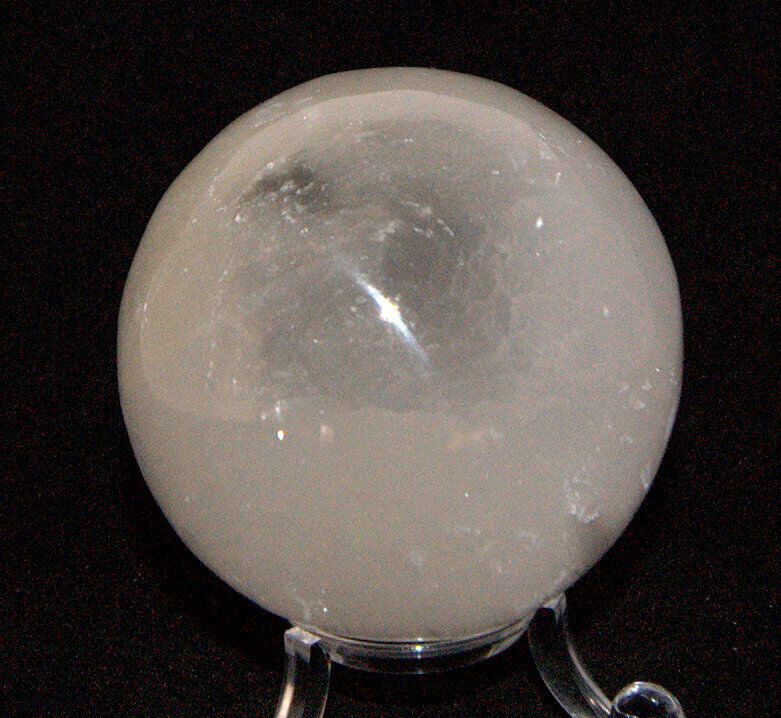 Selenite Sphere Polished Crystal 45mm - 50mm with Clear Tripod Stand