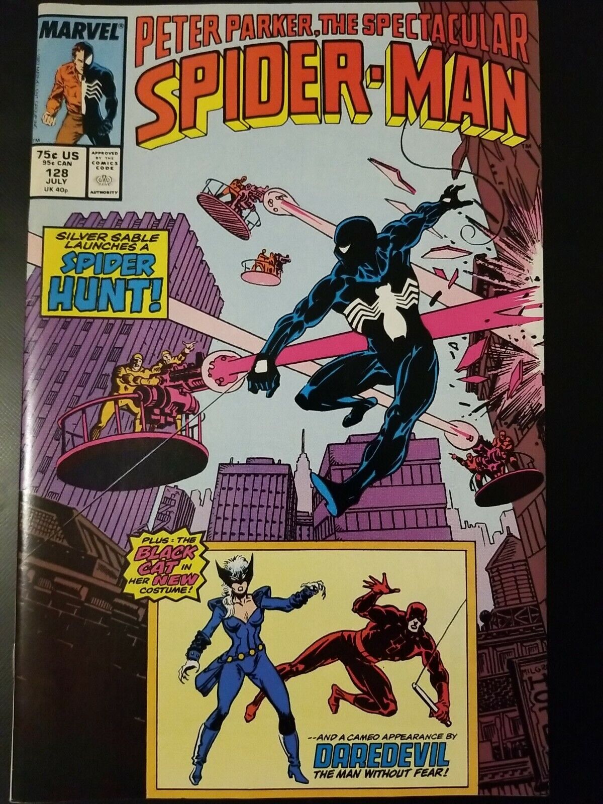 Peter Parker Spectacular Spider-Man #128 Marvel Comics 1987, Daredevil Black Cat