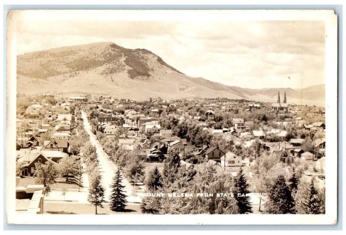 c1940\'s Mount Helena From State Capitol View Montana MT RPPC Photo Postcard