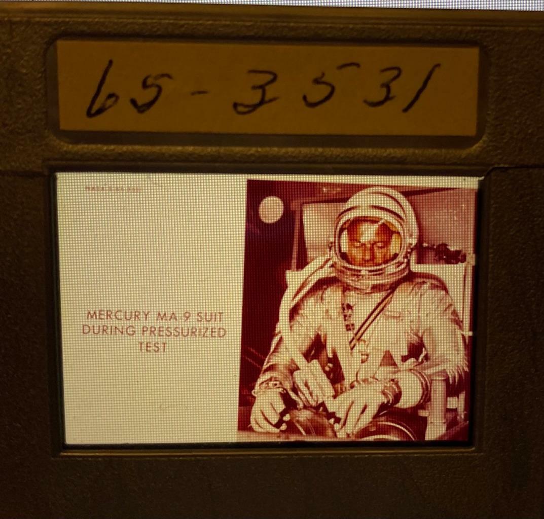 NASA Mercury MA-9 Suit During Pressurized Test | Original Glass Slide 5-65-3531