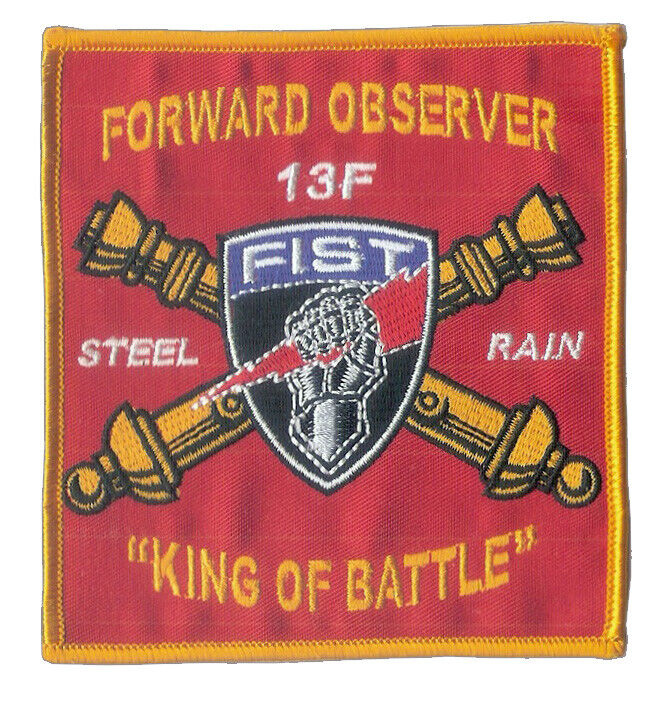 Large Red FIST Wax Back Forward Observer Patch - Artillery Spotter US Army USMC