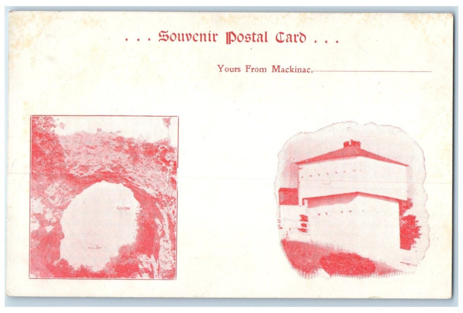 Mackinac Island Michigan MI Postcard Souvenir Dual View c1900\'s Unposted