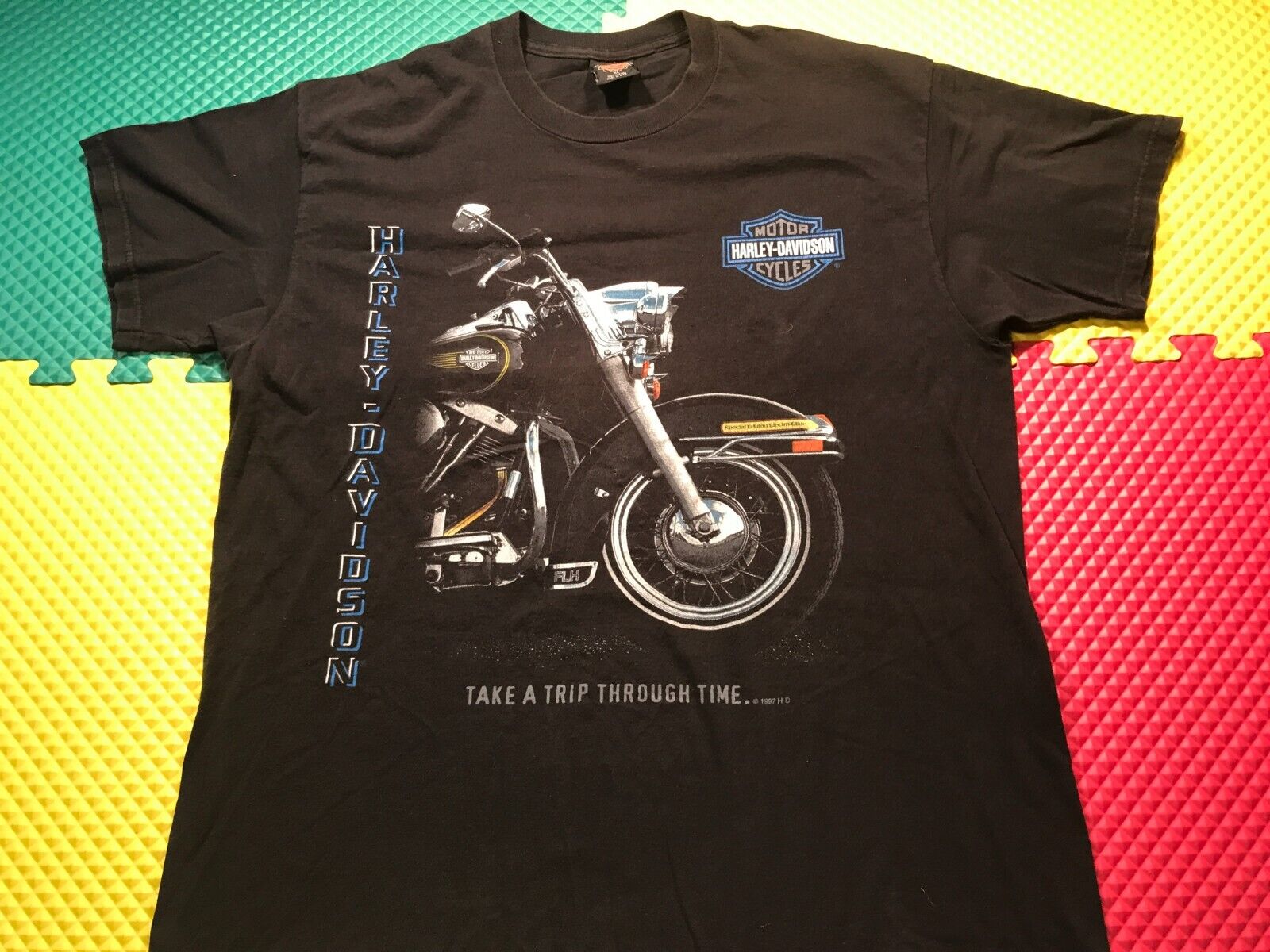 1997 Harley Davidson Take A Trip Through Time Shirt Men Size XL Made in USA Nice