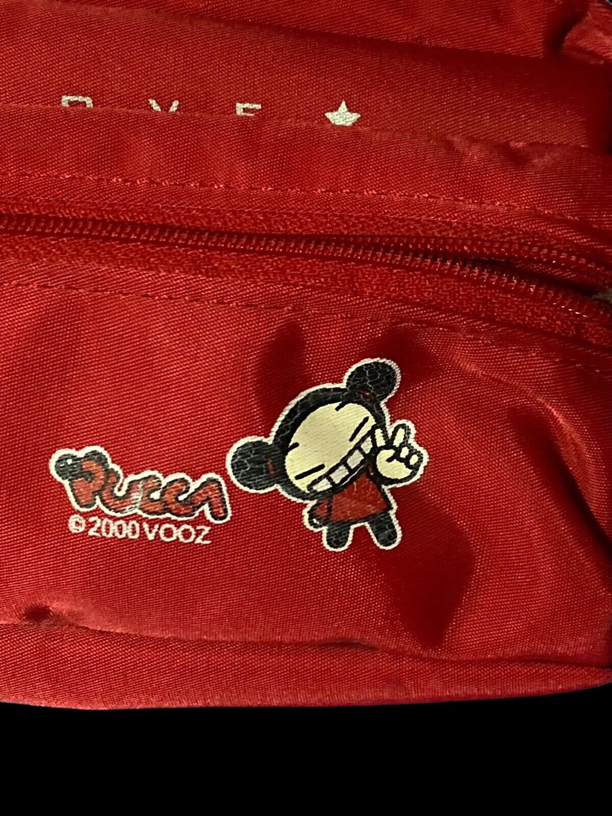 Vintage Pucca Funny Love Red Pencil  Bag RARE 8”x 3.25”x 1” Flaws See Photos