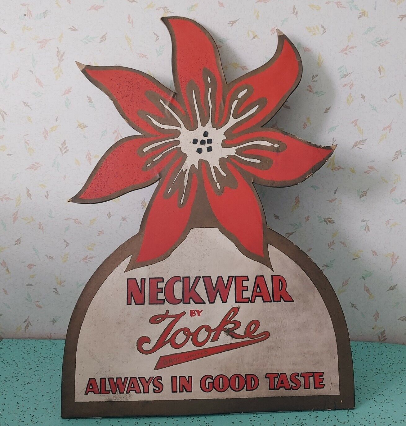 Vintage Neckwear by Toole Bros Ltd Cardboard Advertising Sign Standee