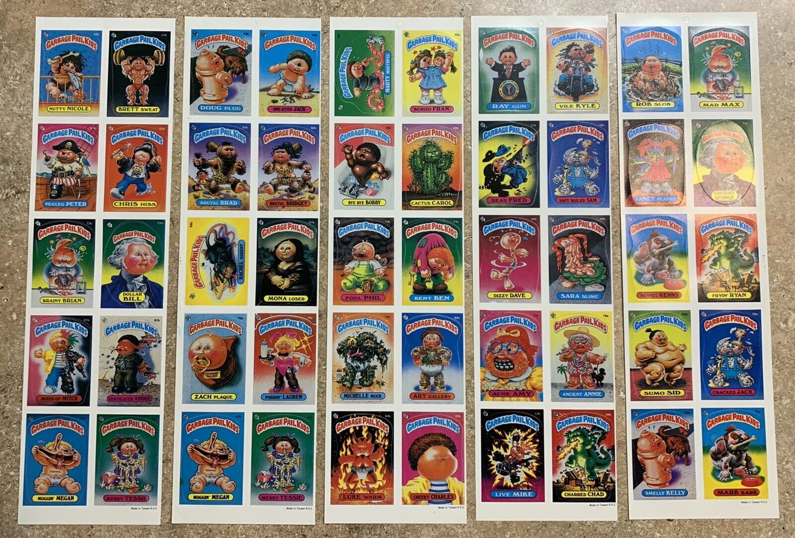 Garbage Pail Kids OS2 x5-ULTRA RARE Made In Taiwan 10 Card Uncut Sheets TWT