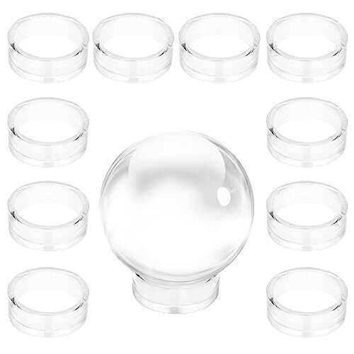 Pack of 12 Clear Sphere Display Stand, Clear Sphere Holder Small Plastic Disp...