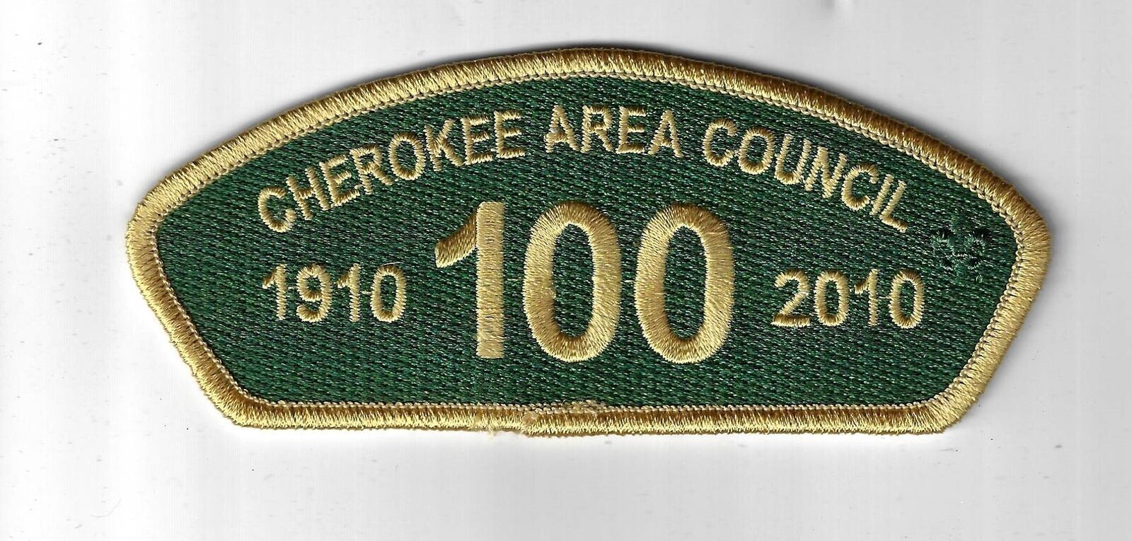 Cherokee Area Council SAP SA-108 1910-2010 100 Years TAN Bdr. (CSI $20-25) Chatt