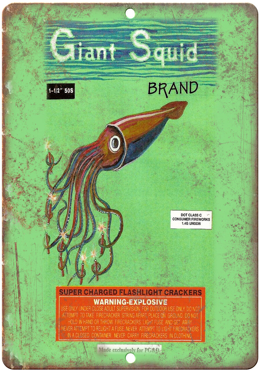 Giant Squid Brand Firecracker Package Art 12\
