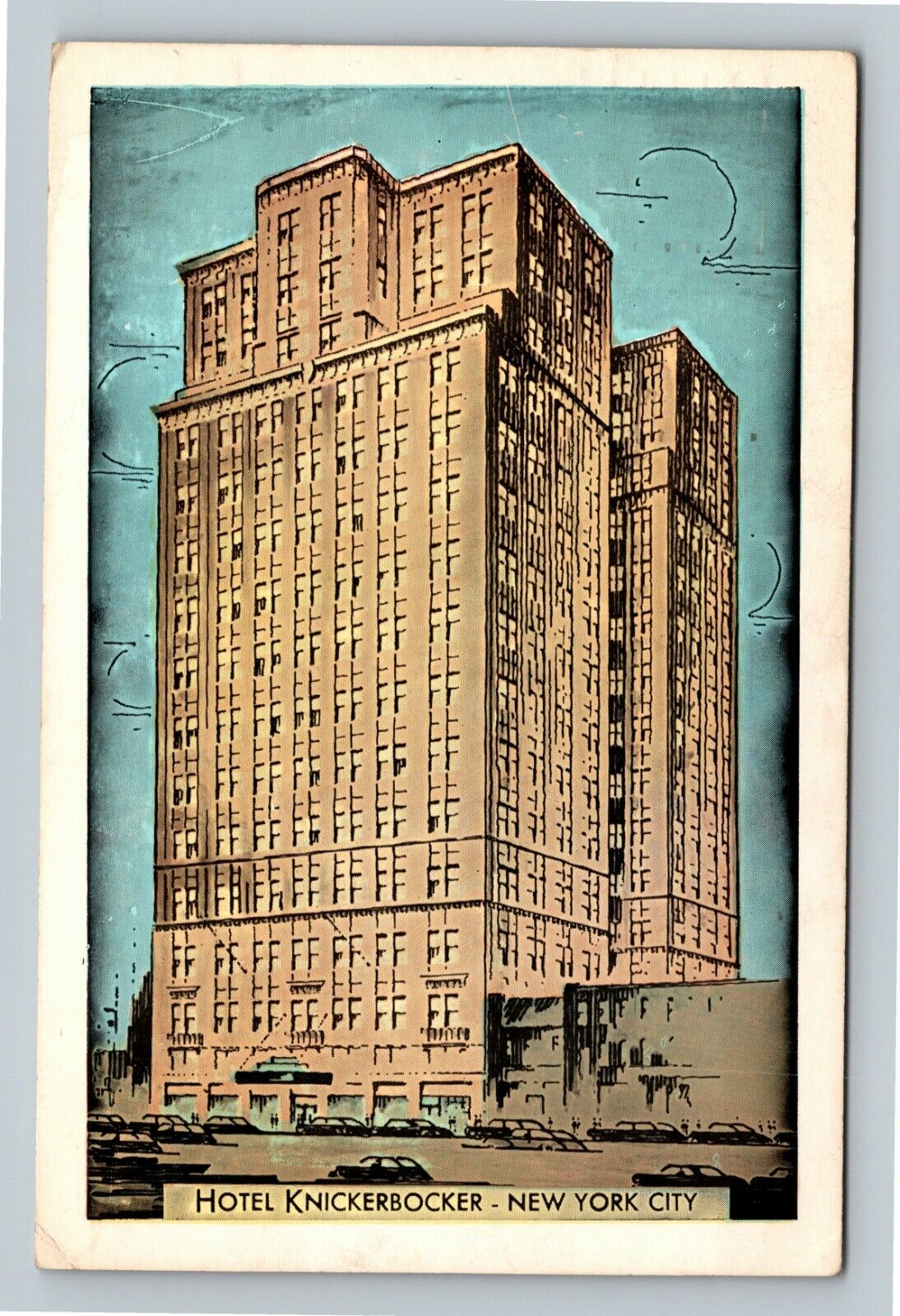 Historic Hotel Knickerbocker, Antique, New York City c1954 Vintage Postcard