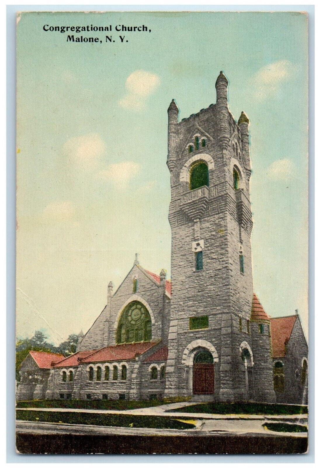c1910\'s Congregational Church, Malone New York NY Unposted Antique Postcard