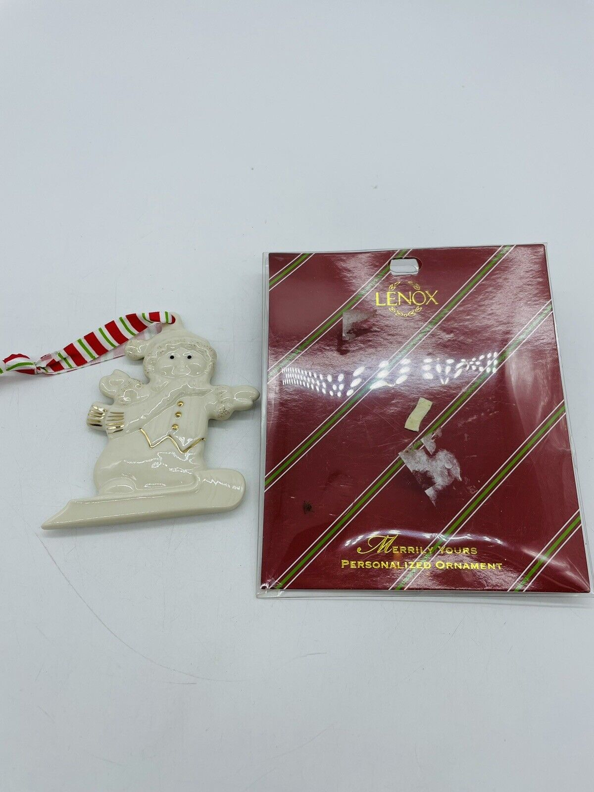Lenox Merrily Yours Personalized Snowman Ornament New Blank Write Your Own