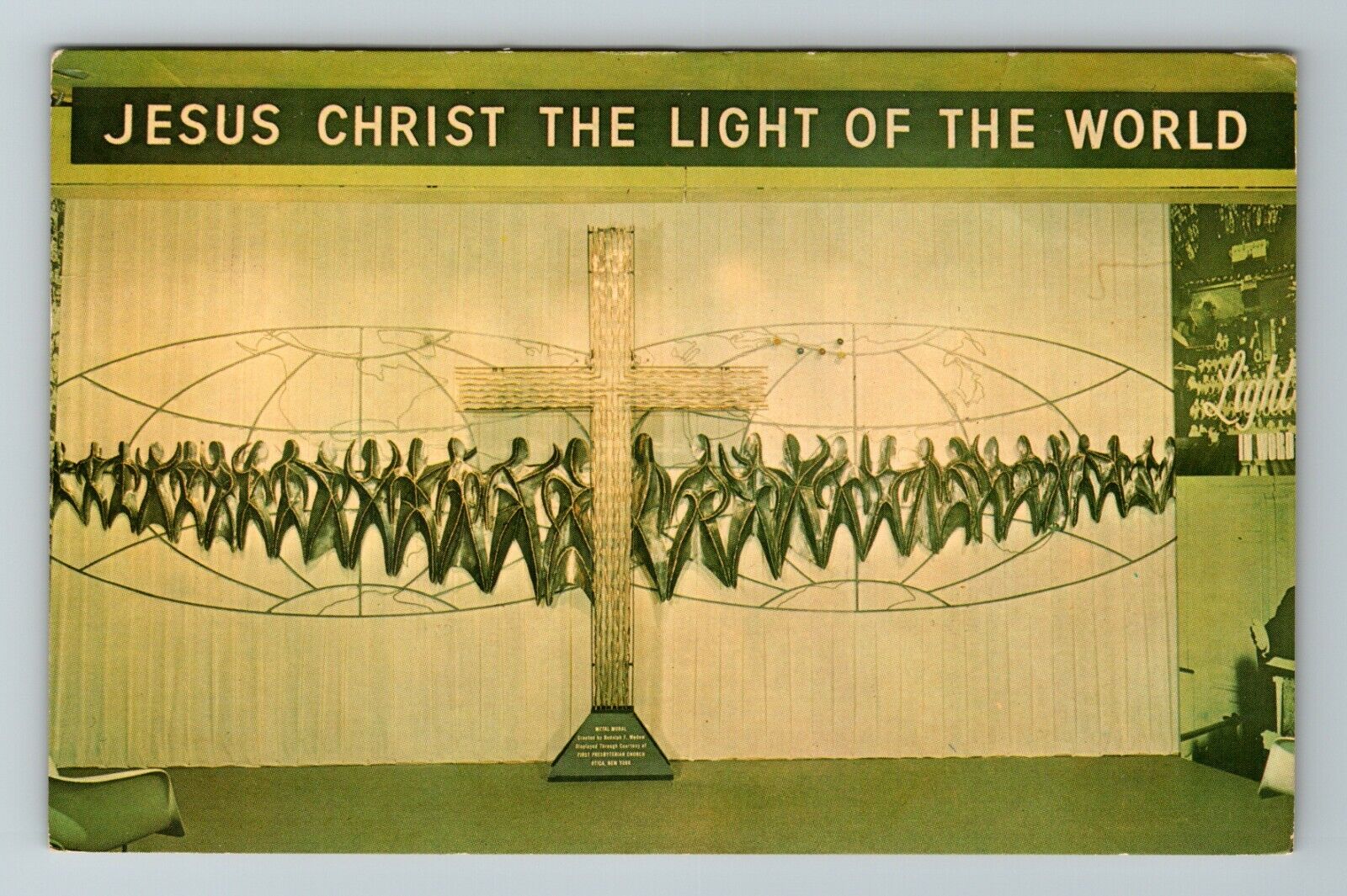Utica NY-New York, World\'s Fair Exhibit Church Religion Vintage Postcard