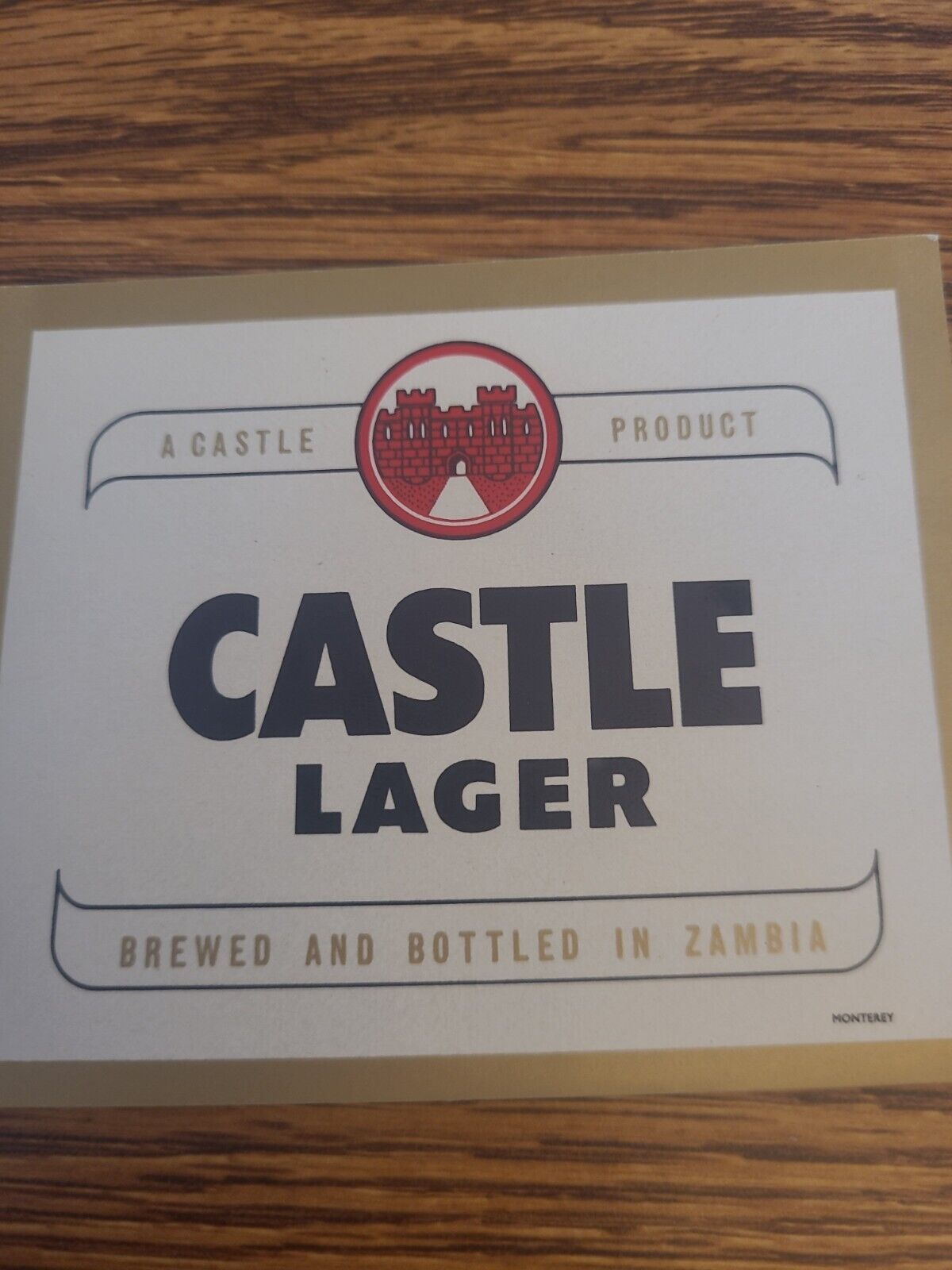 Vintage 1973 Castle Lager Beer Label Zambia Breweries Limited Rare Africa