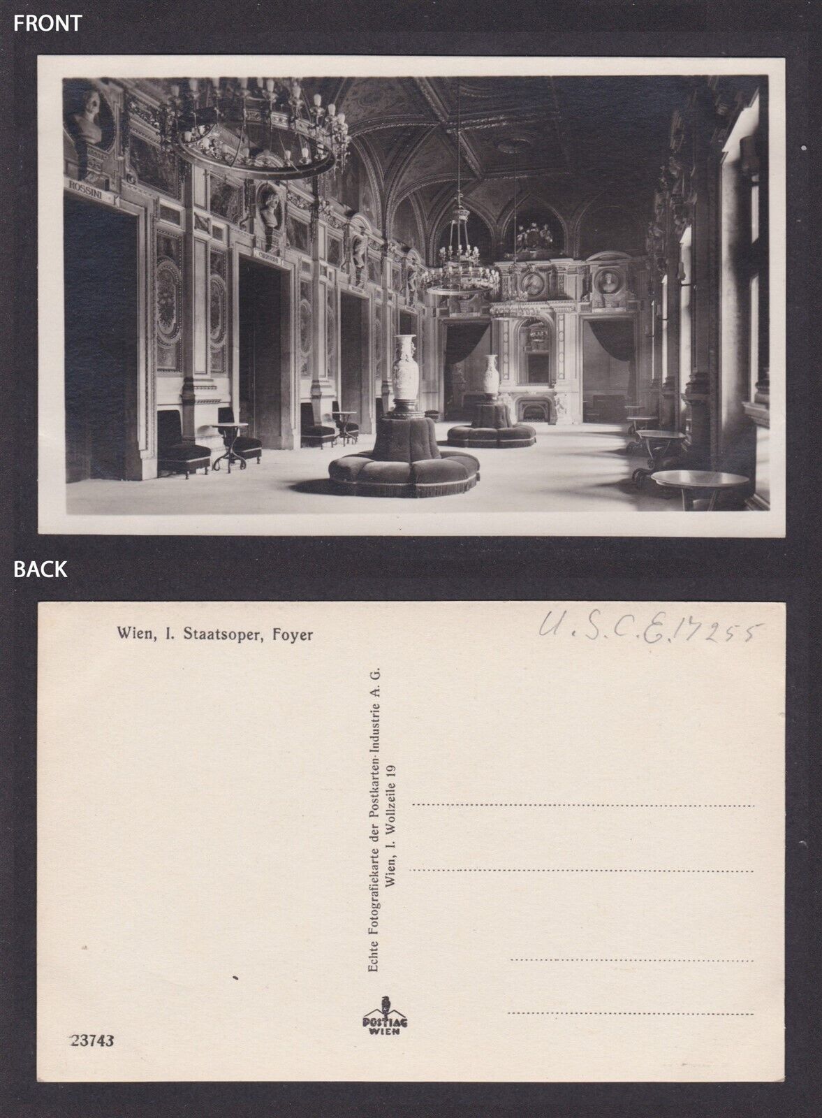 Postcard, Austria Vienna, Staatsoper, Foyer