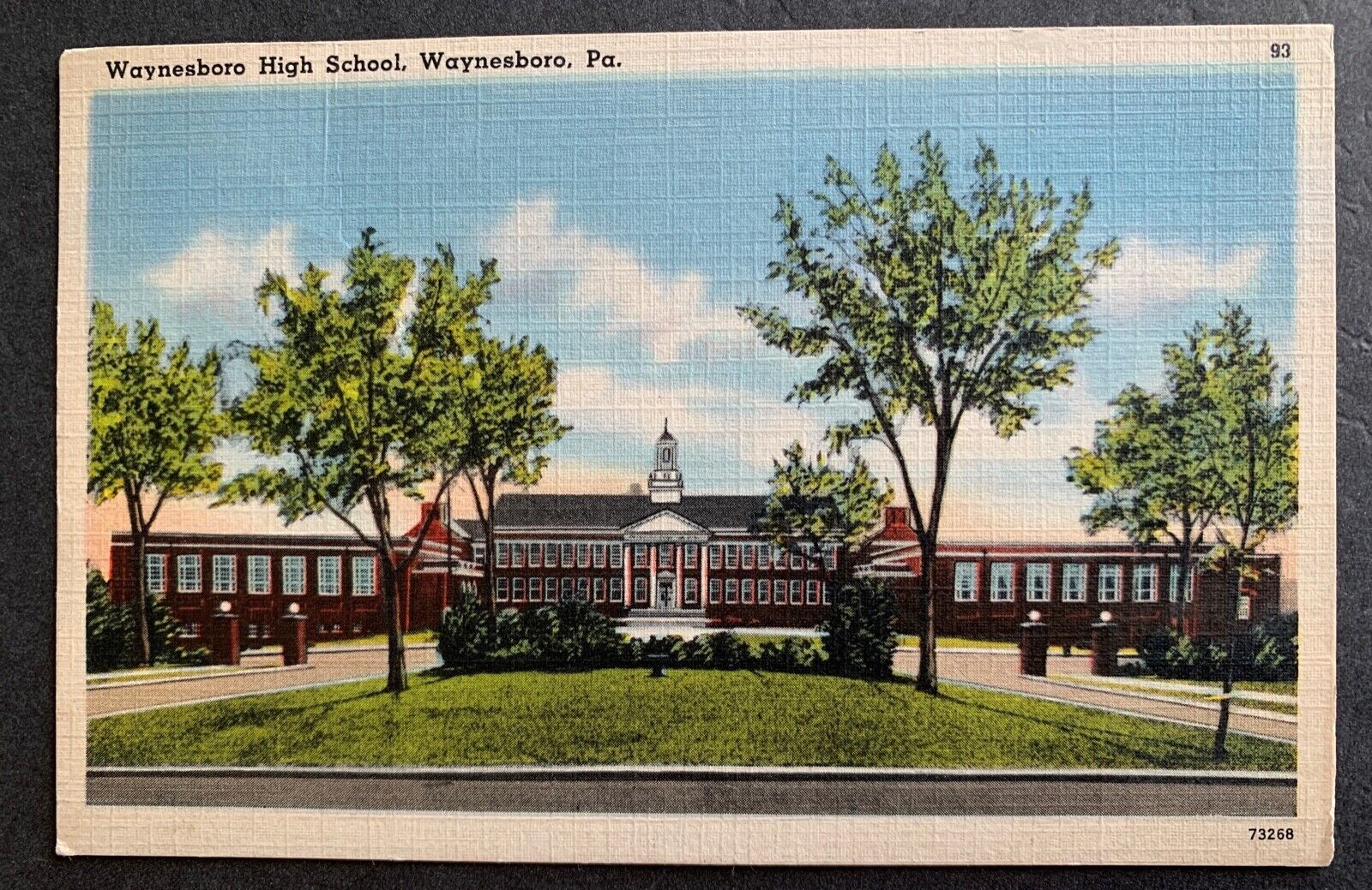 Postcard Waynesboro PA - High School