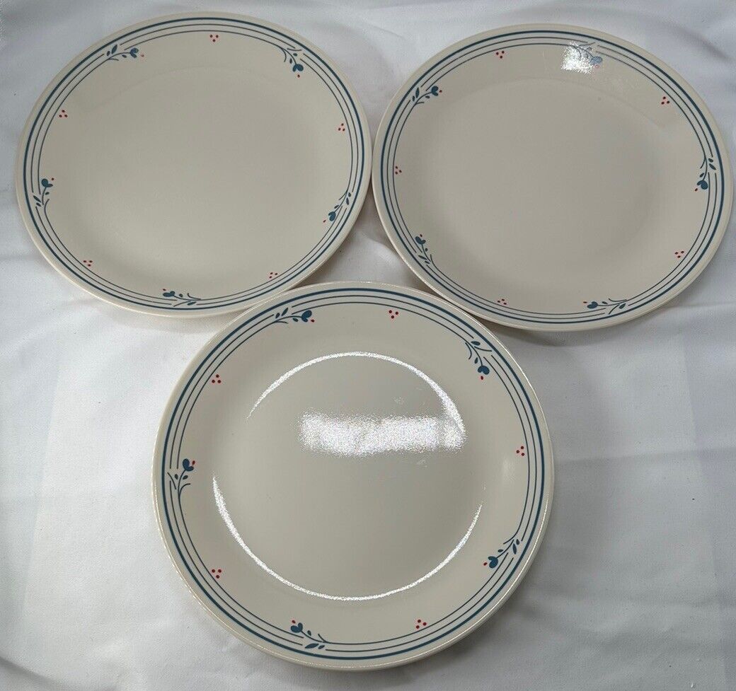 3 Vintage Corelle Corning Country Violets Dinner Plates - 10.25”