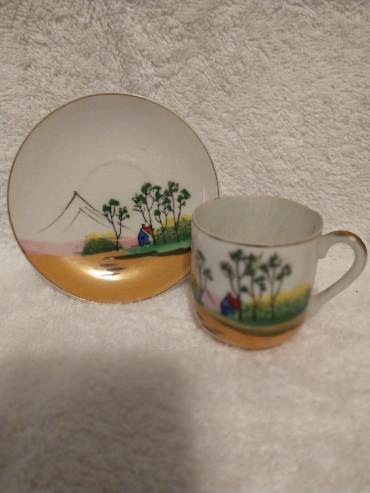 Vintage Occupied Japan Marked Mini Tea Cup & Saucer 