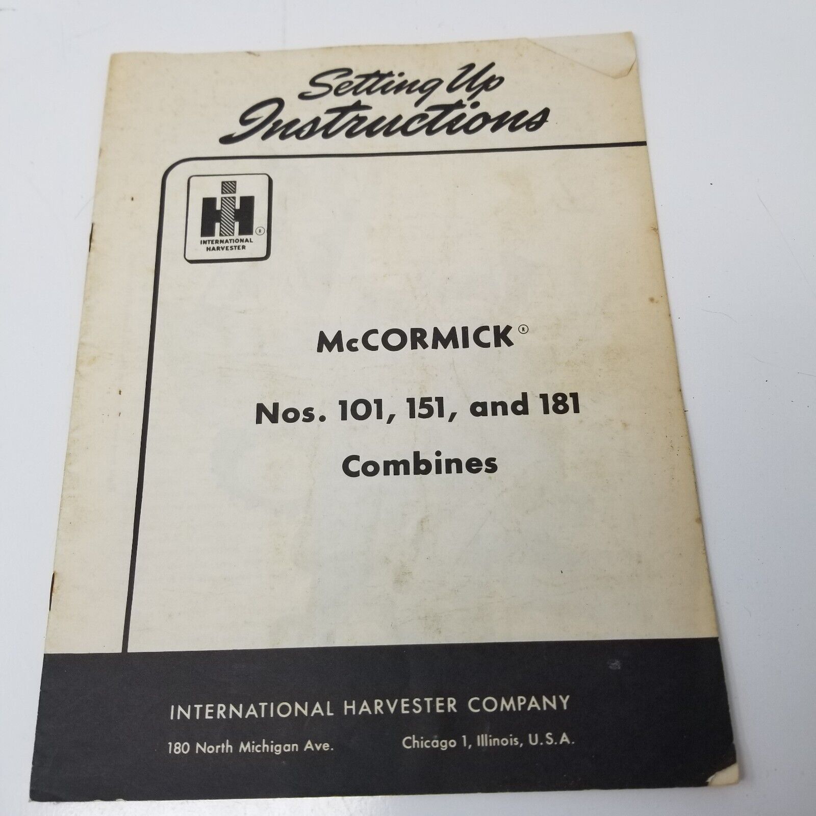 McCormick Combine 101 151 181 Setting Up International Harvester 1959