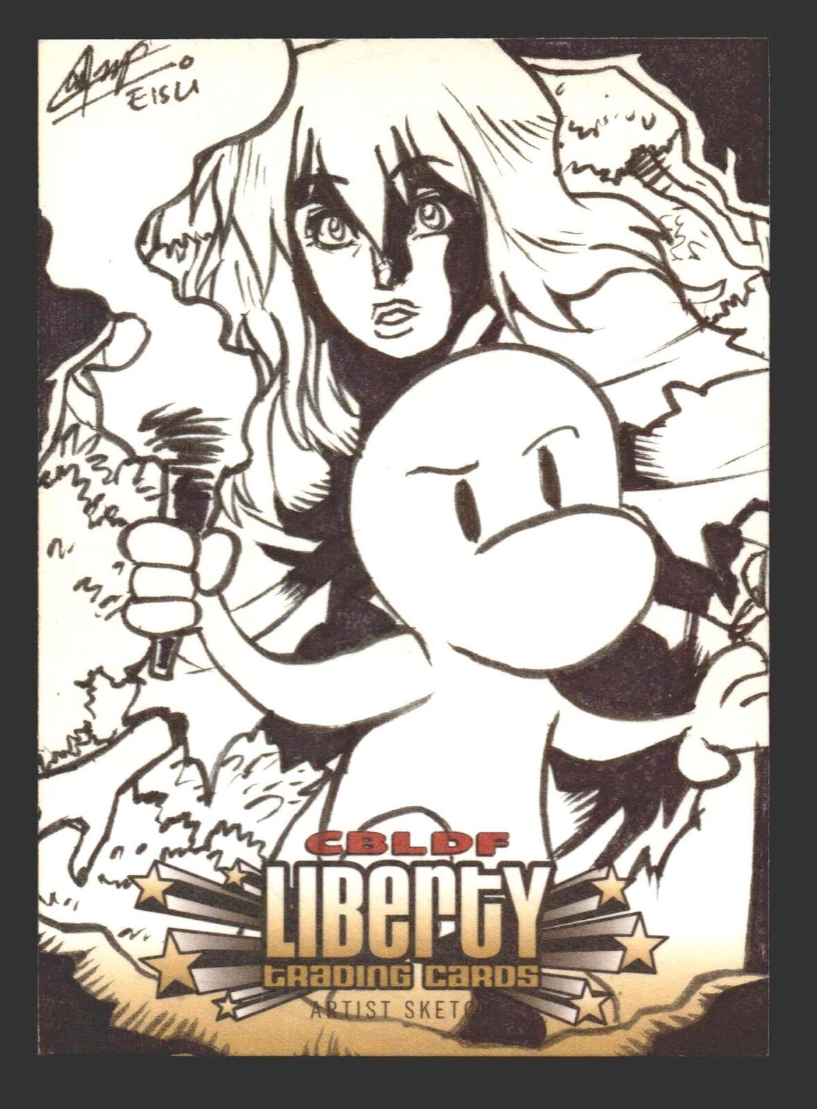 2011 Cryptozoic CBLDF Liberty Artist Sketch Card Bone by Remy \