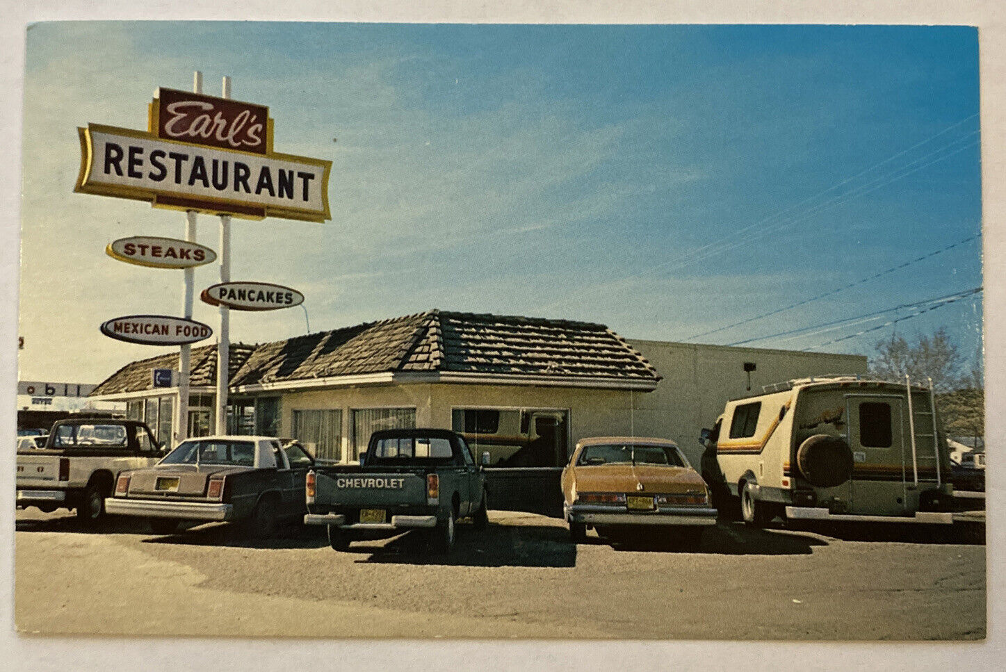 Vintage Mid Century Postcard, Earl\'s Restaurant, 1321 E 66 Ave, Gallup, NM