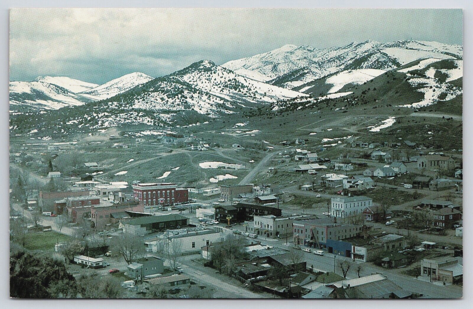Aerial View Eureka Nevada NV Founded 1864 Mining District Vintage Postcard B4