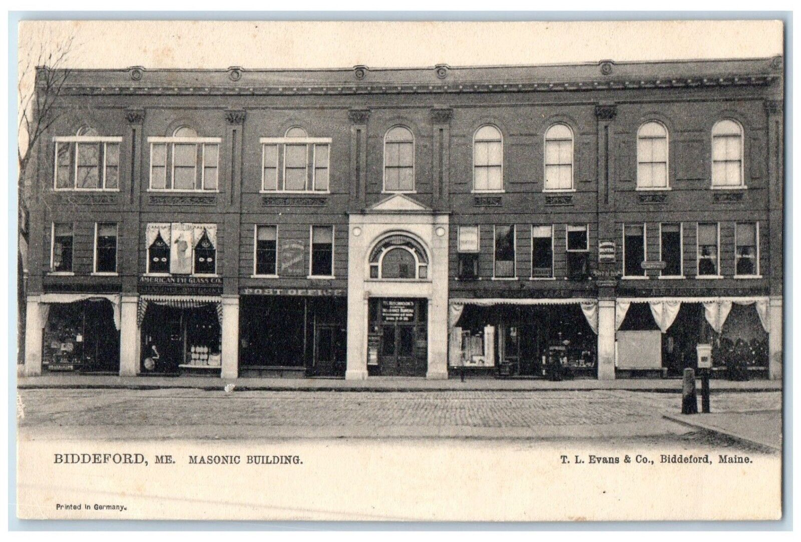 c1905 Exterior Front View Masonic Building Biddeford Maine ME Unposted Postcard