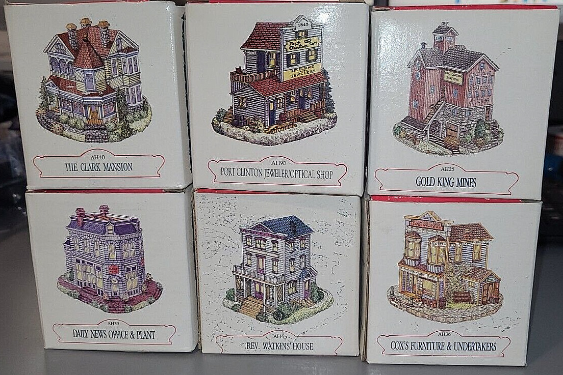 Vintage Lot 6 Liberty Falls Americana Collection Miniature Buildings NEW