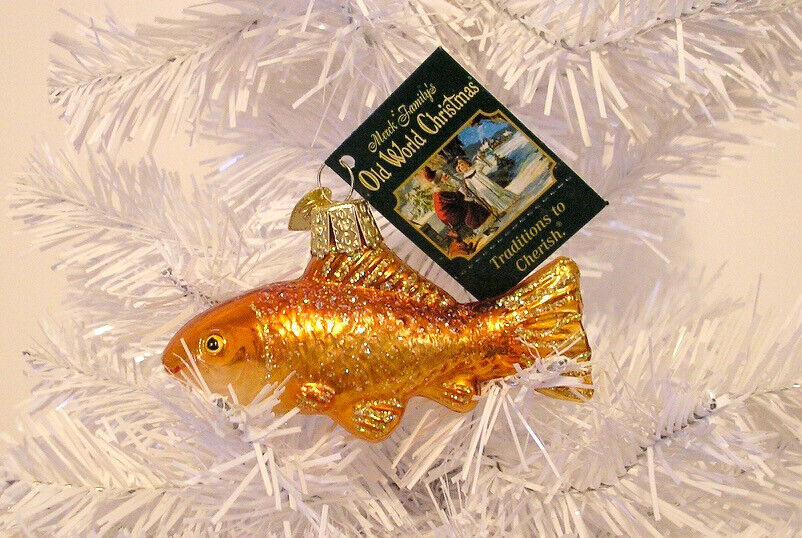 2013 OLD WORLD CHRISTMAS - GOLDFISH -BLOWN GLASS ORNAMENT NEW W/TAG