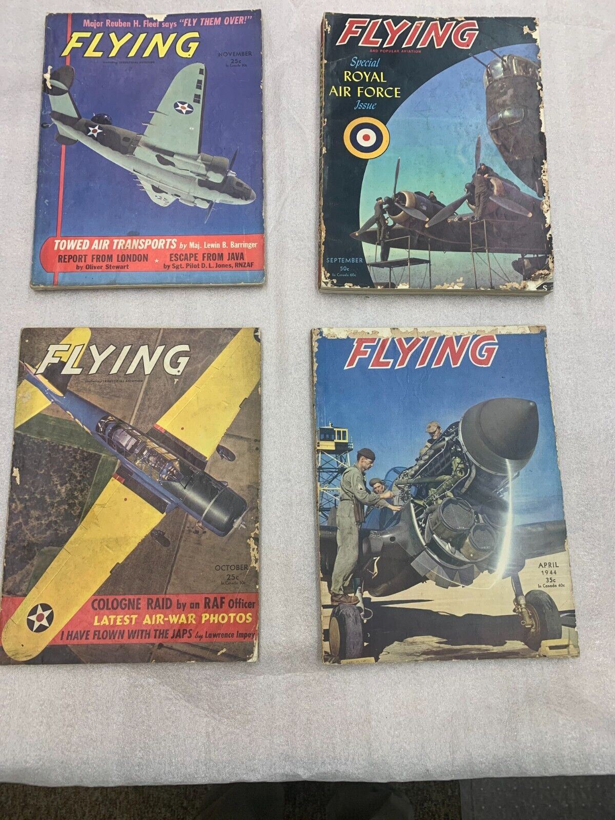 Flying & Popular Aviation -Set of 4         1940 &1942