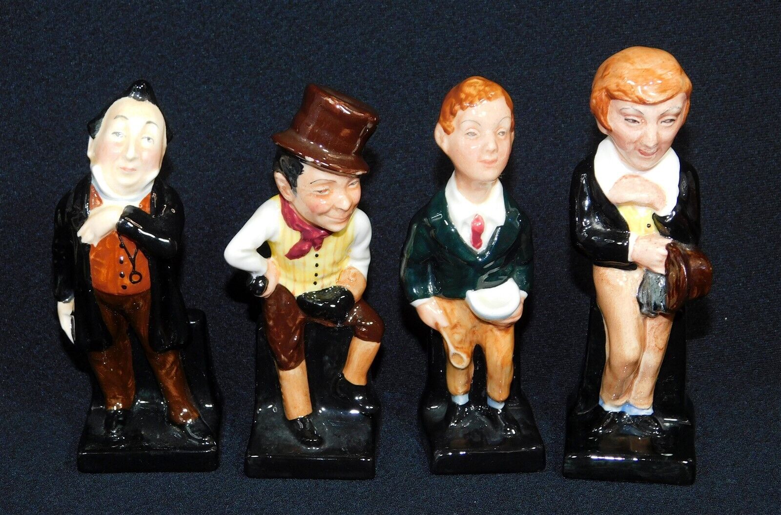 4 Charles Dickens Royal Doulton Figurines Twist Copperfield Pecksniff Weller LOT