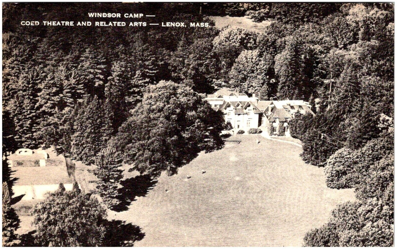RPPC Windsor Camp Lenox MA Coed Theater 1960 Air Mail with Postage Due  Postcard