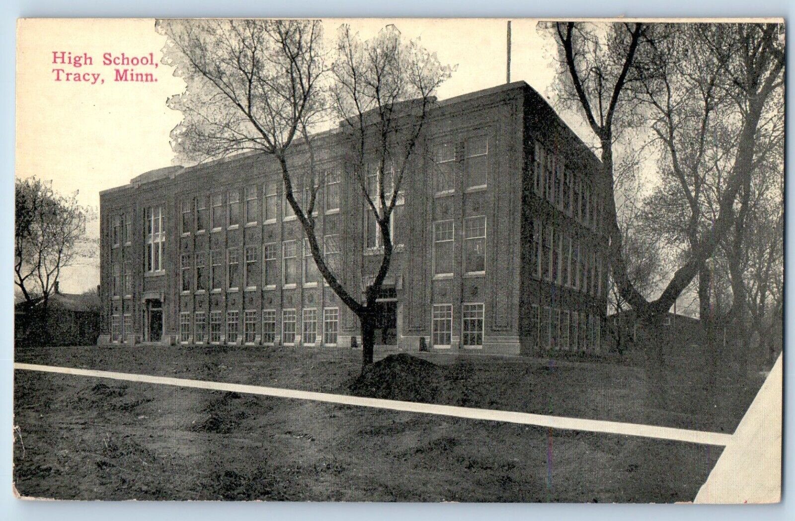 Tracy Minnesota MN Postcard High School Exterior Building c1910 Vintage Antique