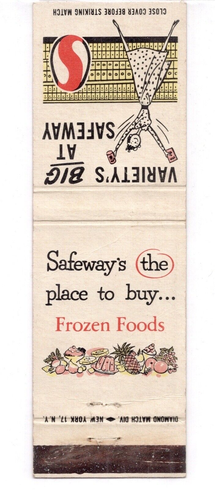 c1950s Safeway Supermarket Grocery Store MCM Vintage Matchbook Cover