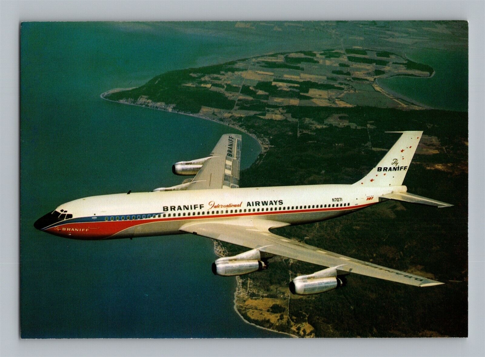 Postcard Braniff International BI Airways El Dorado Boeing 707 Super Jet BB46