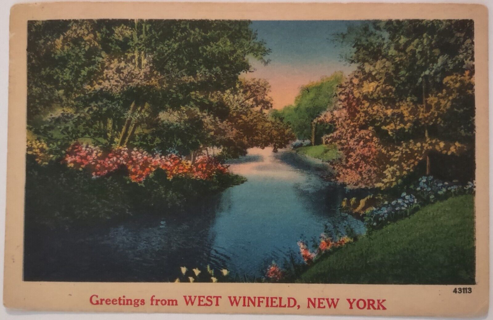 Vintage Postcard Greetings From West Winfield New York AA21