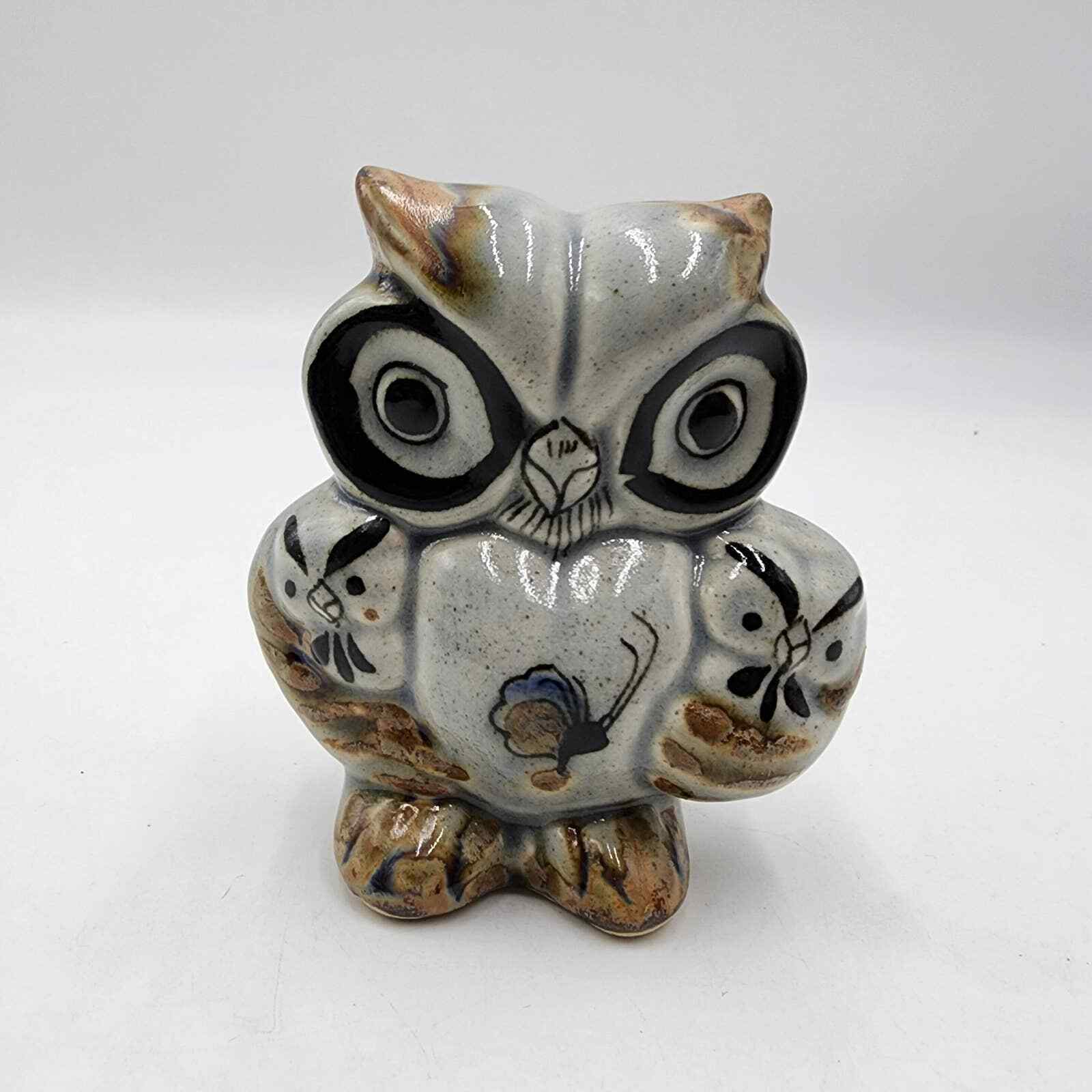 Vintage Unique Ceramic Owl Statue Figurine 