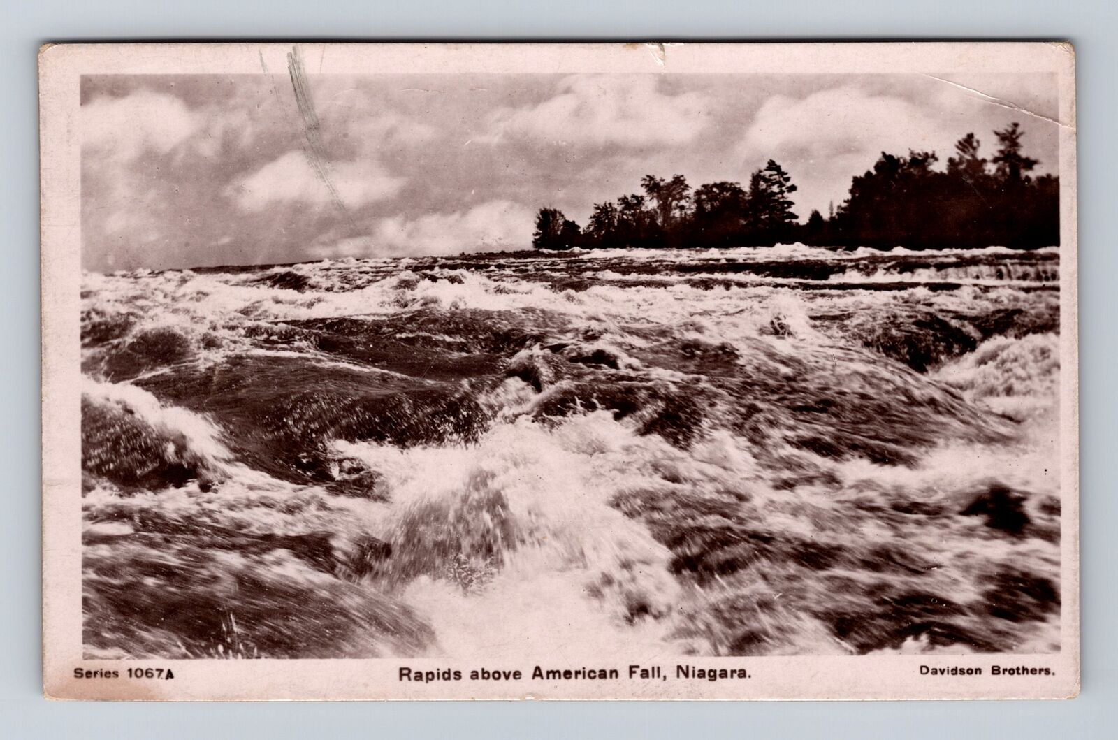 Niagara Falls NY-New York Rapids Above The American Falls Vintage c1909 Postcard