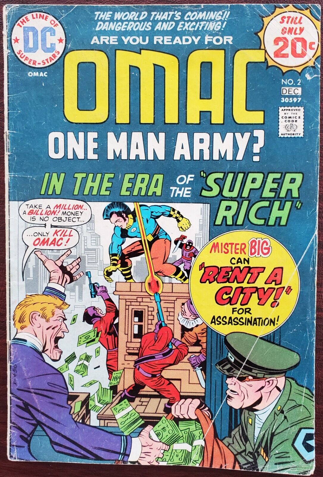 Omac #2 G+ 2.5 (DC 1974) ~ Jack Kirby Story, Art & Cover ✨
