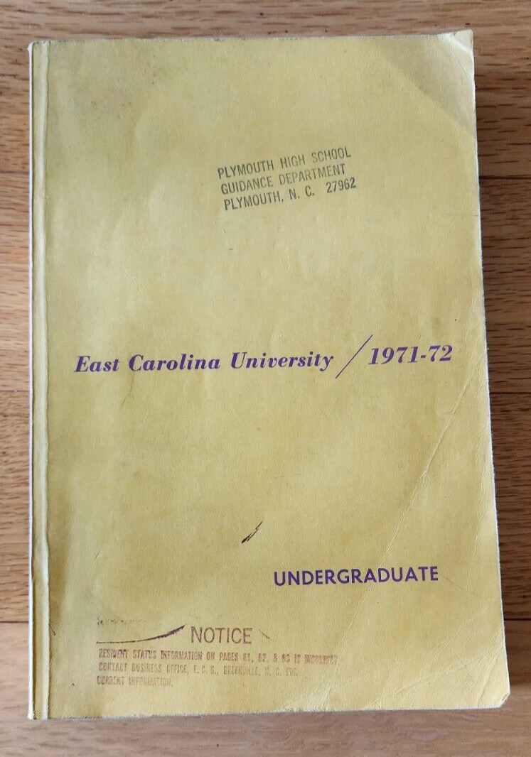 1971-72 East Carolina University Undergraduate Catalog ECU Greenville NC