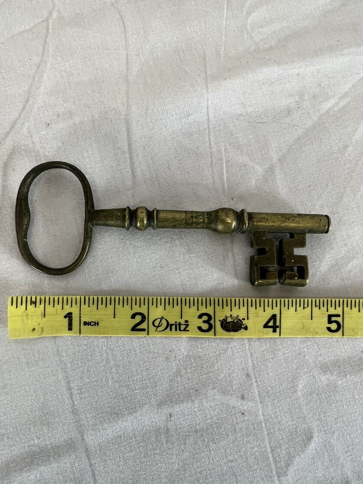 Vintage Large Antique Brass Key Church Jail Skeleton Key