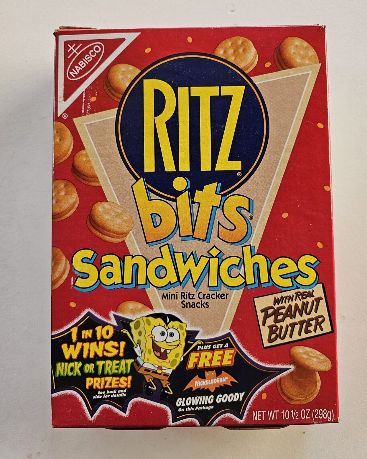 Sponge Bob Squarepants  NABISCO Ritz Bits Sandwiches Empty Box Vtg 2000 