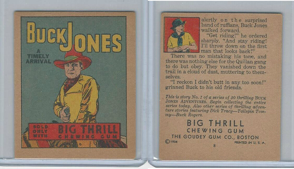 R24 Goudey, Big Thrill Booklets, 1934, Buck Jones, #1 A Timely Arrival
