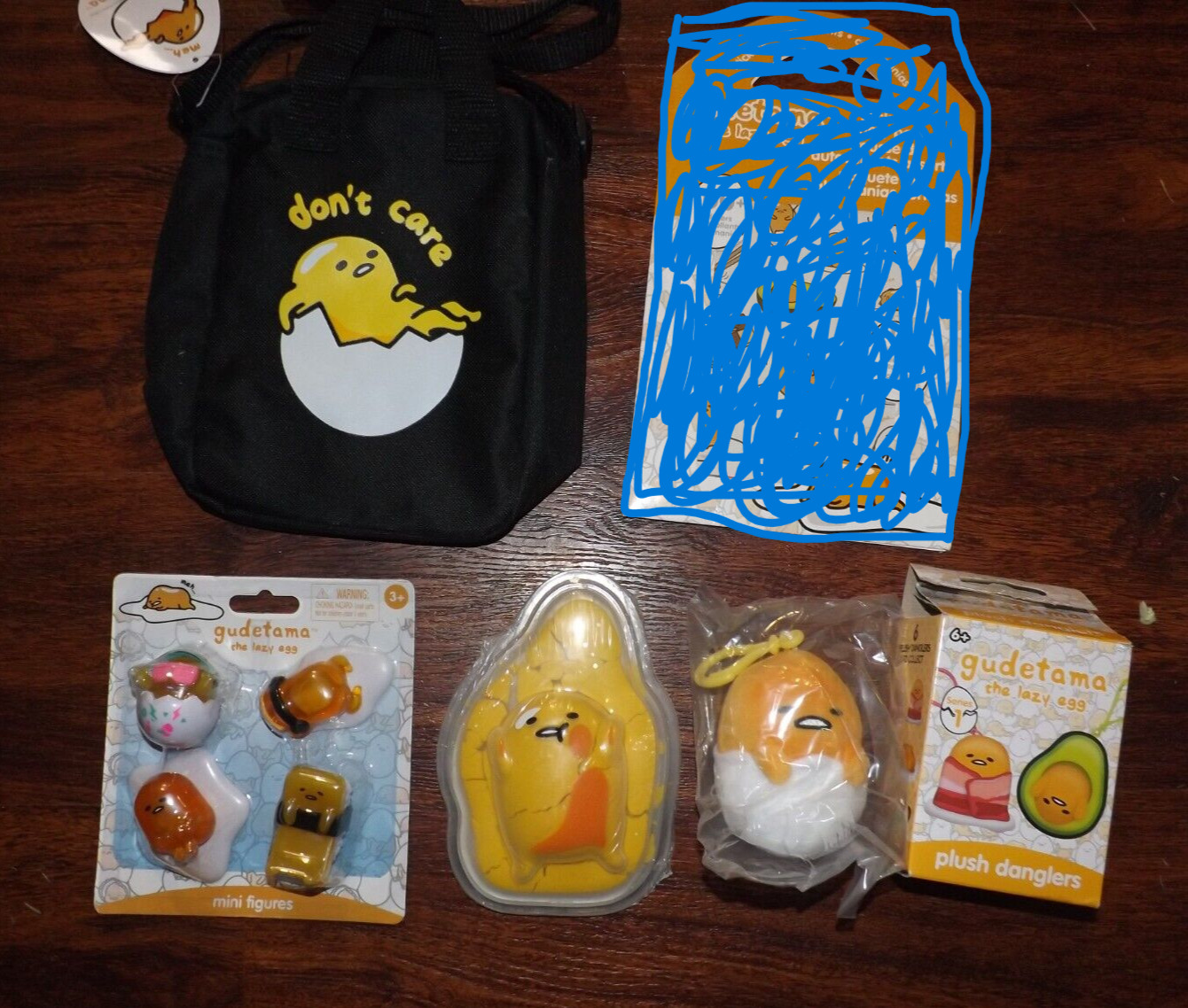 4 NEW Sanrio Gudetama The Lazy Egg mini figure stickers crossbody bag plush sand