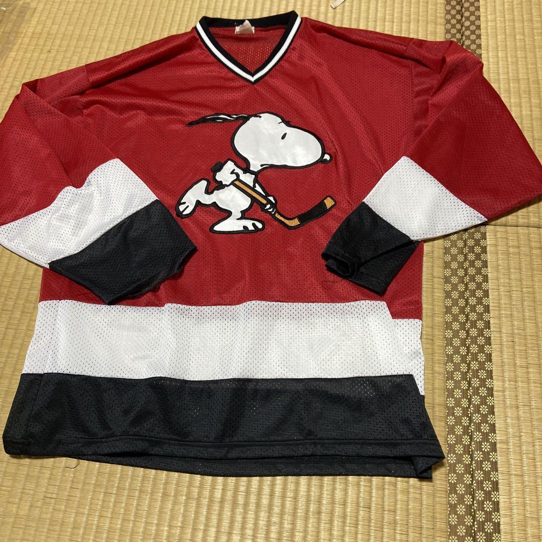 Snoopy m416 Old Clothes  Hockey Shirt Blue Black And White Kawaii