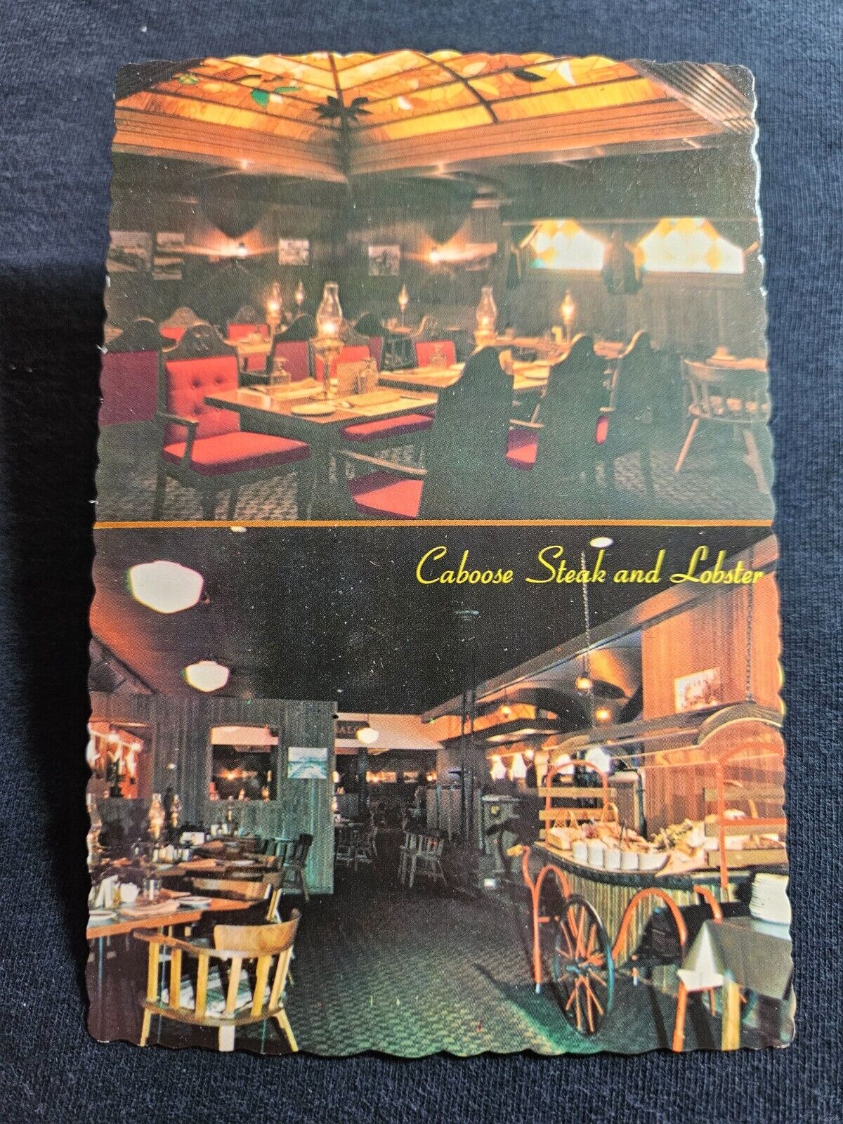 Postcard Banff AB Alberta Canada Caboose Steak And Lobster Restaurant Bi View