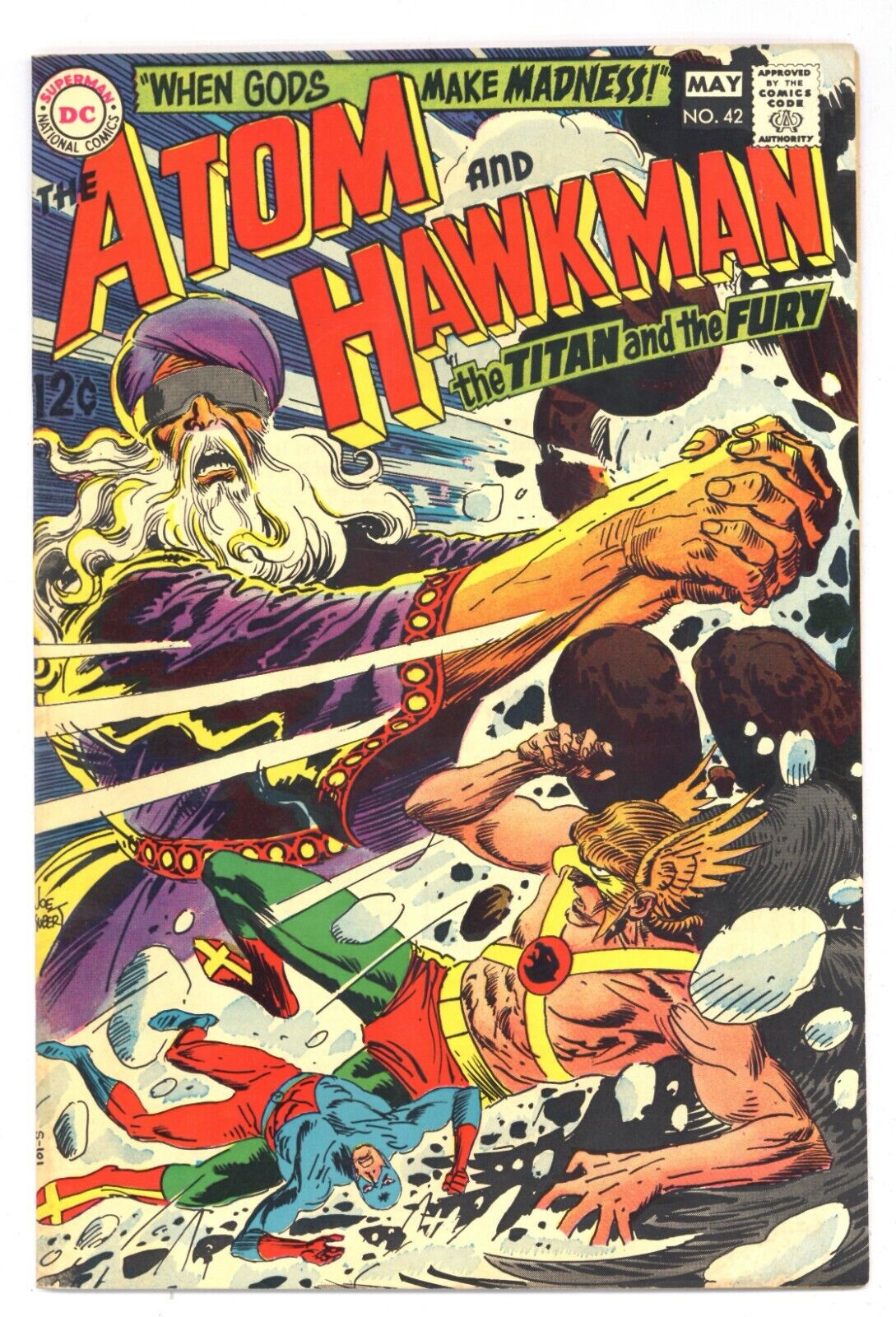 Atom & Hawkman 42 (Sharp) Kubert Vishnu Brahma Shiva Hawkgirl 1969 DC M745