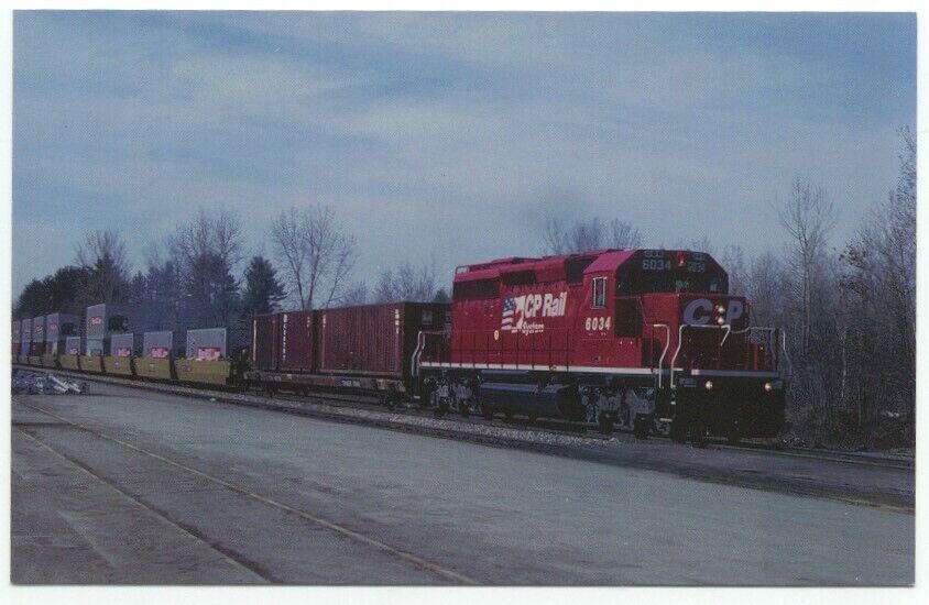 CP Rail Canadian Pacific Railroad Train Engine Locomotive 6034 Postcard