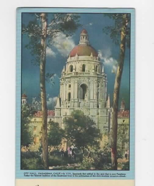 Pasadena City Hall  ink blotter  Pasadena California  c1940